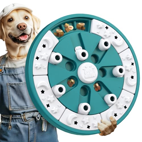 KADTC Large Dog Puzzle Toy, 2 Levels, 3 Games, Slow Feeder & Enrichment Toy - color: Marrs Green