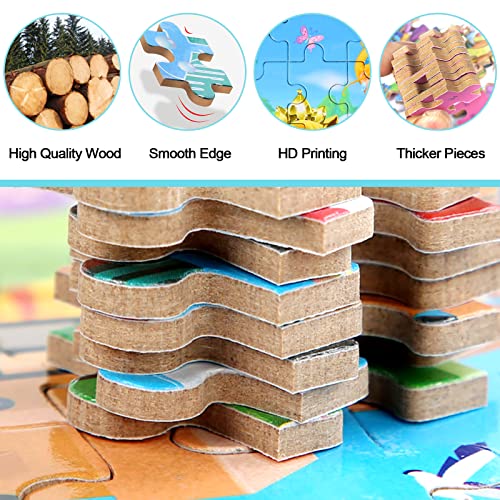 MZZOTOY Puzzles for Kids Ages 4-8, 60 Pieces Puzzles for Kids Ages 3-5 in a Metal Box Girls and Boys Learning Educational Jigsaw Puzzle Toys Gifts - color: A-frozen
