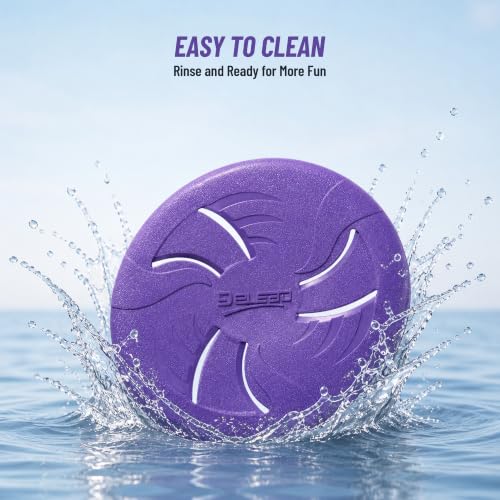 Dog Flying Disc, Flexible TPR Dog Fetch Toy, 9.06 inch, Purple - color: Purple, size: Large