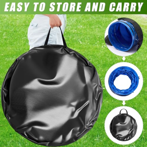 Briwooody 24 in x 16 ft PVC Dog Agility Tunnel with Sandbags Blue - color: Blue, size: 24in X 16ft