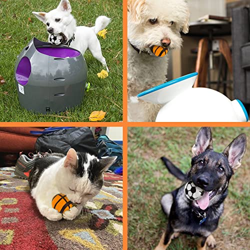 X-Small Dog Tennis Balls Dog Toys Ball 1.5" Pack of 12, Fit Ball Launchers - color: Basketball and Football