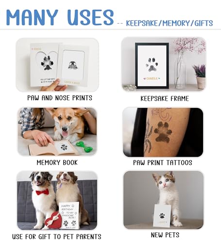 MYPAWLETS Inkless Paw Print Kit,Ink Pads for Dog,Cat,2 Pack-L - size: Large (2 Pack)