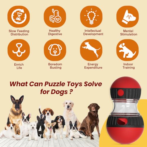 Dog Puzzle Toy, Adjustable Treat Dispenser & Slow Feeder