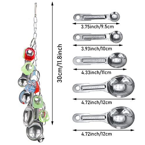 Litewoo Bird Stainless Steel Bell Toys, Safe and Stable Hanging Spoons Pipe Chew Bite Toy（E） - color: Toy E