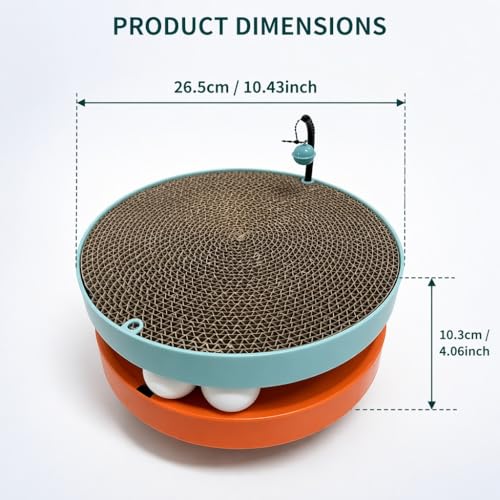 Interactive Cat Ball Track Toy Cat Scratcher (Orange) - color: Orange