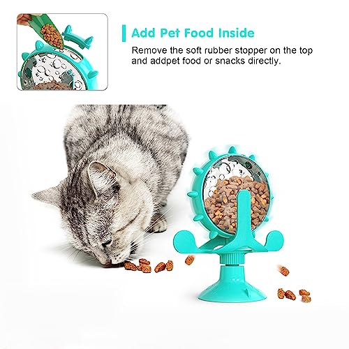 Cat Dog Treat Dispenser Toy - Cat Interactive Feeder (Lake Blue) - color: Lake Blue