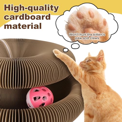 Cardboard Cat Toy, Foldable & Reversible Cat Scratching Board Scratcher Pad - color: Cat Design - 2 Pack
