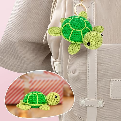Mewaii Green Sea Turtle Crochet Kit for Beginners, 40% Extra Yarn - color: Light and Dark Green