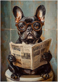 French Bulldog on Toilet Jigsaw Puzzle 1000 Pieces for Adults - Unusual Quirky Frenchie Pooping Funny Gift - 1000pc Dog Bathroom Decor Puzzles (50x70cm / 19.685"x27.559")