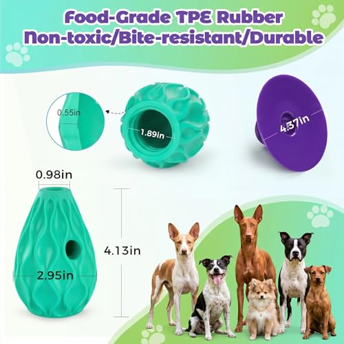 Interactive Dog Treat Dispensing Puzzle Toy, TPE Material with Detachable Suction Base for Medium & Large Dogs, Teeth Cleaning, Mental Stimulation & Boredom Relief