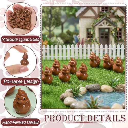 Chunful 25 Pcs Mini Resin Poop Duck Figures Small Poo Duck Figurines Toys - color: Brown, size: 2.5 x 2.5 cm/0.8 x 0.8 inch