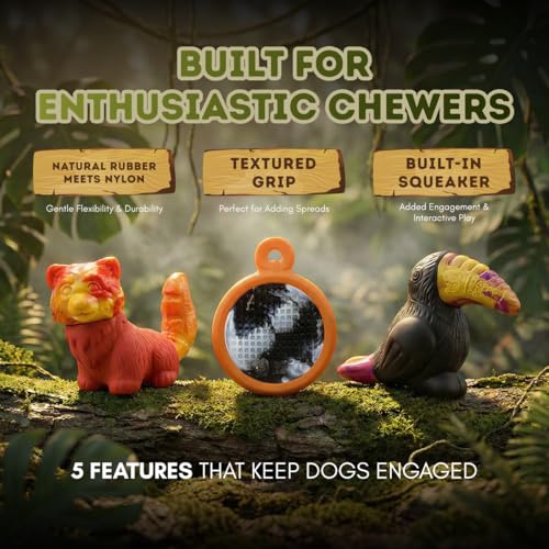 Happy PowerFlex Jungle Trek Dog Chew Dog Toys, 5 Piece Set