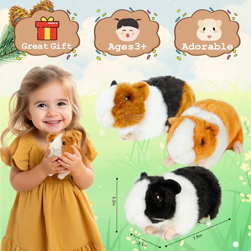 redaica 3pc Guinea Pig Stuffed Animals, 7.9inch Plush Toys - size: 3pcs