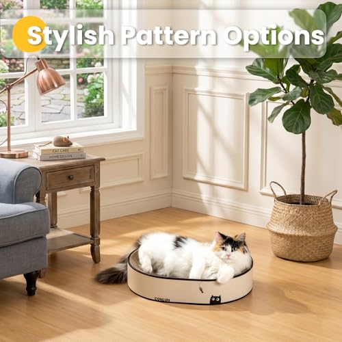 Conlun Oval Cat Scratcher Bed | Scratching Bowl Lounge for Cats | Large - color: Black Cat, size: Large(19.7"L x 13.8"W x 3.5"Th)