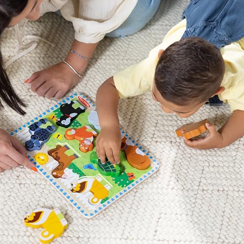 Melissa & Doug Pets Wooden Chunky Puzzle (8 pcs), Educational Screen Free Activity for Toddler, Preschoolers and Kids Ages 2+ - size: 11.95 x 8.95 x 1 inches, style: Pets