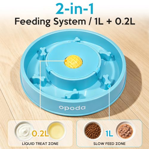 Slow Feeder Dog Bowls, Fun Slow Feeding & Lick Bowl with Rolling Ball