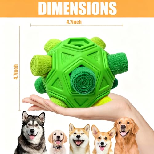 Dog Snuffle Ball,Interactive Puzzle Dog Toys with Strips and Squeaky Carrot - color: All Green
