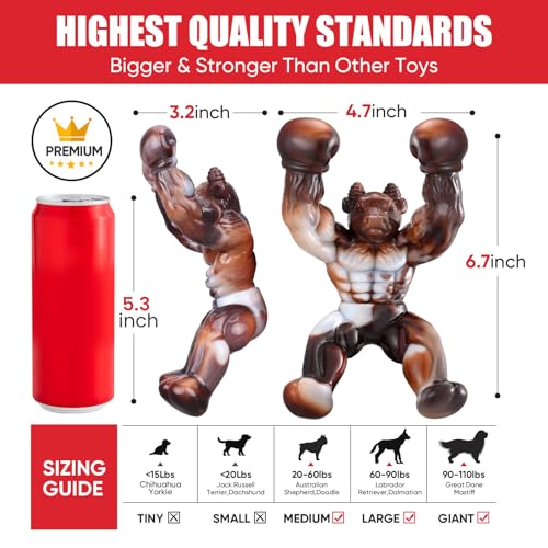 Dog Toys for Aggressive Chewers, Indestructible Dog Toys, Almost Indestructible Dog Bones for Small/Medium/Large Dogs Teeth Cleaning and Training - color: Brown