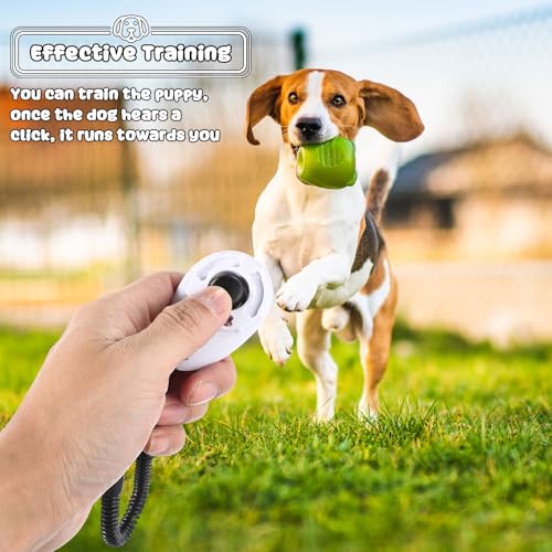 Frienda 18 Pcs Dog Training Clicker with Wrist Strap for Pets, White - color: White