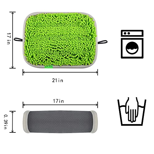 Snuffle Mat for Dogs, 17" x 21" Dog Snuffle Mat Interactive Feed Game for Boredom, Encourages Natural Foraging Skills and Stress Relief, Easy to Fill Machine Washable (NEW-Green)