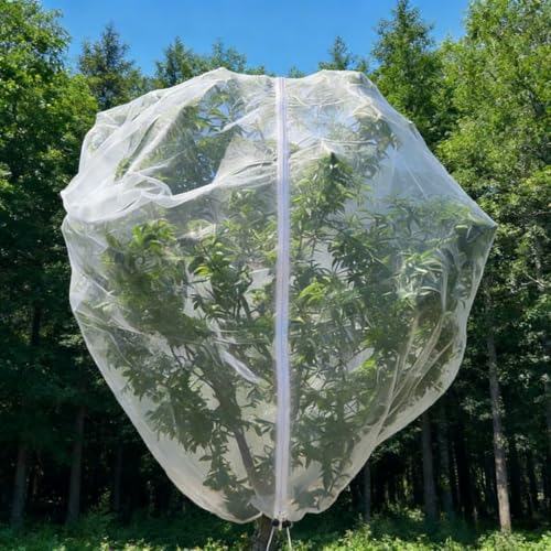 1 Pack 15x15ft Extra Large Fruit Tree Netting with Double Zipper & Double Drawstring, Heavy Duty Bird Netting for Fruit Trees, Reusable Tree Net to Protect Large Trees from Birds, Squirrels, Deer - size: 15x15ft(1Pack)