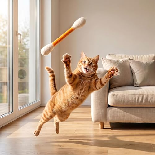 Catnip Toys for Cats, Cotton Swab Cat Toy, 6 Pack(6 Colors)
