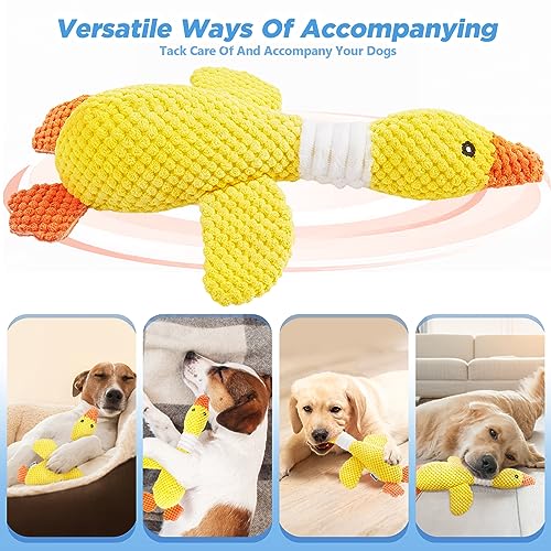 Vitscan Durable Dog Toys for Small Medium Large Dogs Aggressive Chewers - color: Yellow goose 1 pack - pineapple plush
