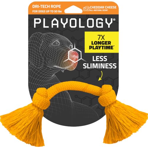 Playology Tug Rope Dog Toys for Medium Dogs - Medium, Cheddar Cheese Scent - size: Medium, style: Cheddar Cheese