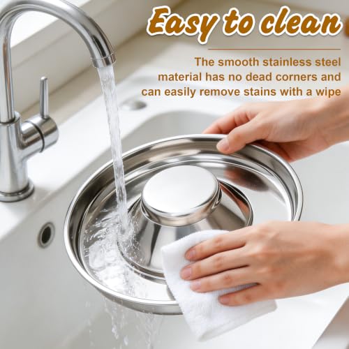 1 Pack Stainless Steel Puppy Bowls, Non-Skid Slow Feeder Bowls for Dogs, Raised Dog Food and Water Dish for Feeding Small Medium Large Breeds, Cats and Multiple Pets (10inch*1) - color: 10inch*1