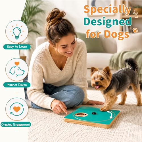 Keaber Dog Nail Scratch Board with Treat Box, Interactive Dog Puzzle Toy
