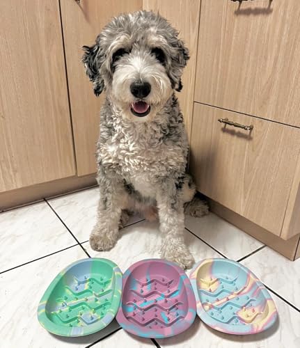 CHEWFFON Dog & Cat Lick Mat Bowls with Suction Cups, Green - color: Green, size: Large