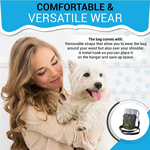 Dog Training Treat Pouch – Treat Bag for Dog Training with Built-in Poop Bag Holder – Waist Dog Training Pouch with Reflective Strips – Fanny Pack for Dog Training - color: Camo Green
