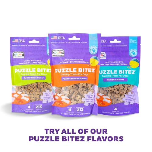 Outward Hound Nina Ottosson Puzzle Bitez Dog Treats, Peanut Butter, 7.5 oz - size: 4.69 Pound (Pack of 1), style: Peanut Butter