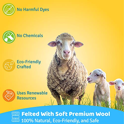 Eco-Tug, All Natural Wool, Handmade, Organic and Eco-Friendly, Dog and Puppy Play Toy (Large 11", Yellow/Black) - color: Yellow/Black, size: Large 11"