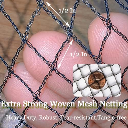 Bird Netting 15x20 Ft, 1/2In Mesh Garden Bird Netting, Fruit Tree Netting - size: 15x20ft-1/2in mesh