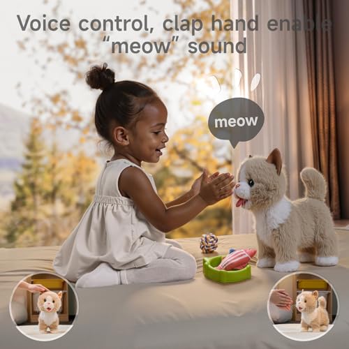 TUMAMA Walking Cat Toys, Cat Toys for Kids, Age 2 3 4 5+ Years Old Gift - color: Yellow
