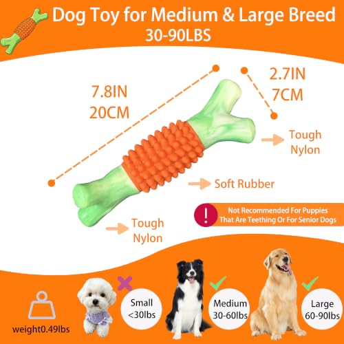 Dog Toys for Aggressive Chewers, Tough Stick Chew Bone - color: 02-orange