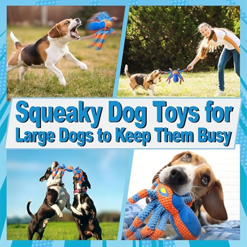 LEGEND SANDY Squeaky Dog Toys- Plush Dog Toys with Soft Fabric for Small, Medium, and Large Dogs Daily Companionship, Training Reward Gift - color: 1 Pack Blue Spider
