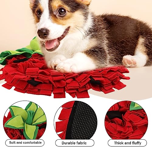 Strawberry Snuffle Mat for Dogs,Large 17.7x13.8in Scent Training Puzzle Toy - color: Strawberry