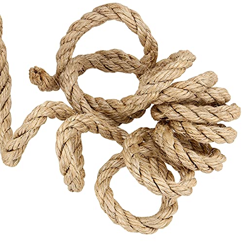 1/2 Inch Sisal Rope, 100 Feet Twisted Sisal Rope for Repairing, Recovering Cat Scratching Post, Bundling, Decoration, Wall hangings, tie Downs