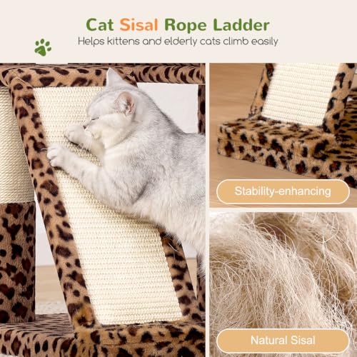 Globlazer Large Cat Tree 72in Tall Cat Climbing Tower, F72G, Leopard Print - color: Leopard Print