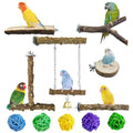 kathson Natural Bird Perches Wood Bird Flat Perch Parrot Swing Parakeet Platform Chew Toys Paw Grinding Stick Cage Accessories Exercise Toy for Cockatiels Budgies Lovebirds Conures Finches