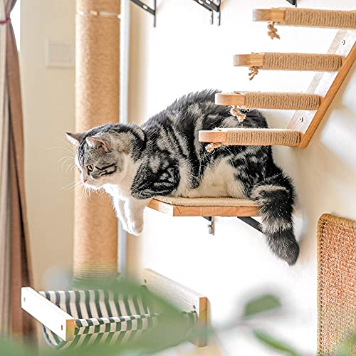 FUKUMARU Cat Wall Shelves, 17 x 10 Inch, Sisal Mat - color: Wood color