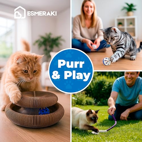 Flexible Cat Scratcher 5-Piece Bundle, Interactive Ball Track Cat Toy