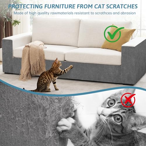 Heavy Duty Cat Scratch Mat for Couch (Dark Gray, 78.7" x 15.8") - color: Dark Gray, size: 78.7" x 15.8"