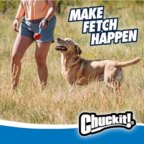 Chuckit! Ultra Tug Dog Toy - Ultra Ball on a Durable Nylon Cord Handle - Fetch and Tug-of-War Toy for Dogs - for Breeds 60-100 lbs - 3-inch Diameter - Orange and Blue Large (Pack of 12) - size: Large (Pack of 12), style: Ultra Tug