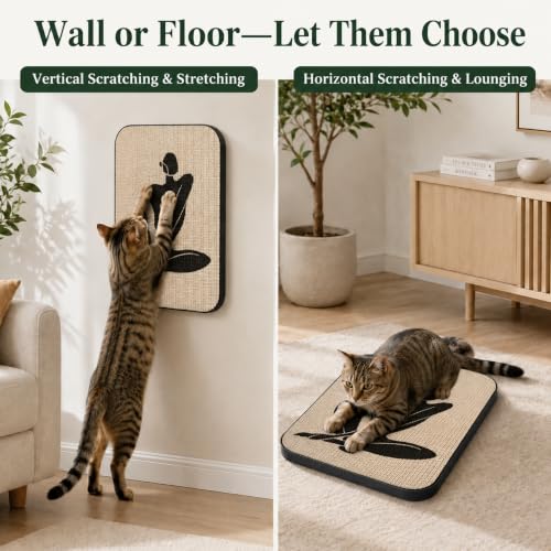 Cat Wall Scratcher, Art Cat Scratching Board for Indoor Cats - color: Silent Elegance