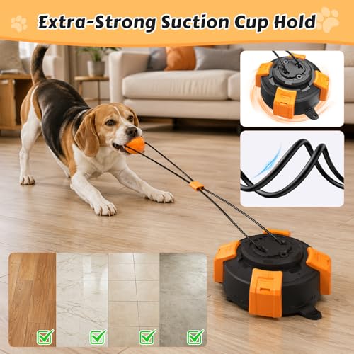 Interactive Dog Toys Tug of War Toys for Aggressive Chewer - color: Orange