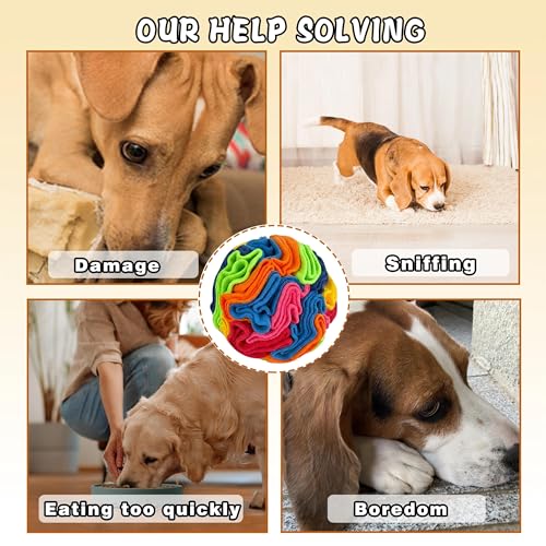 ABULL 3.9" Snuffle Ball for Dogs, Interactive Puzzle Toy & Slow Feeder - size: Small