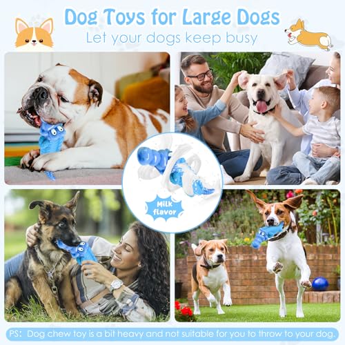 Jeefome Tough Dog Chew Toys for Aggressive Chewers - color: Pure Blue
